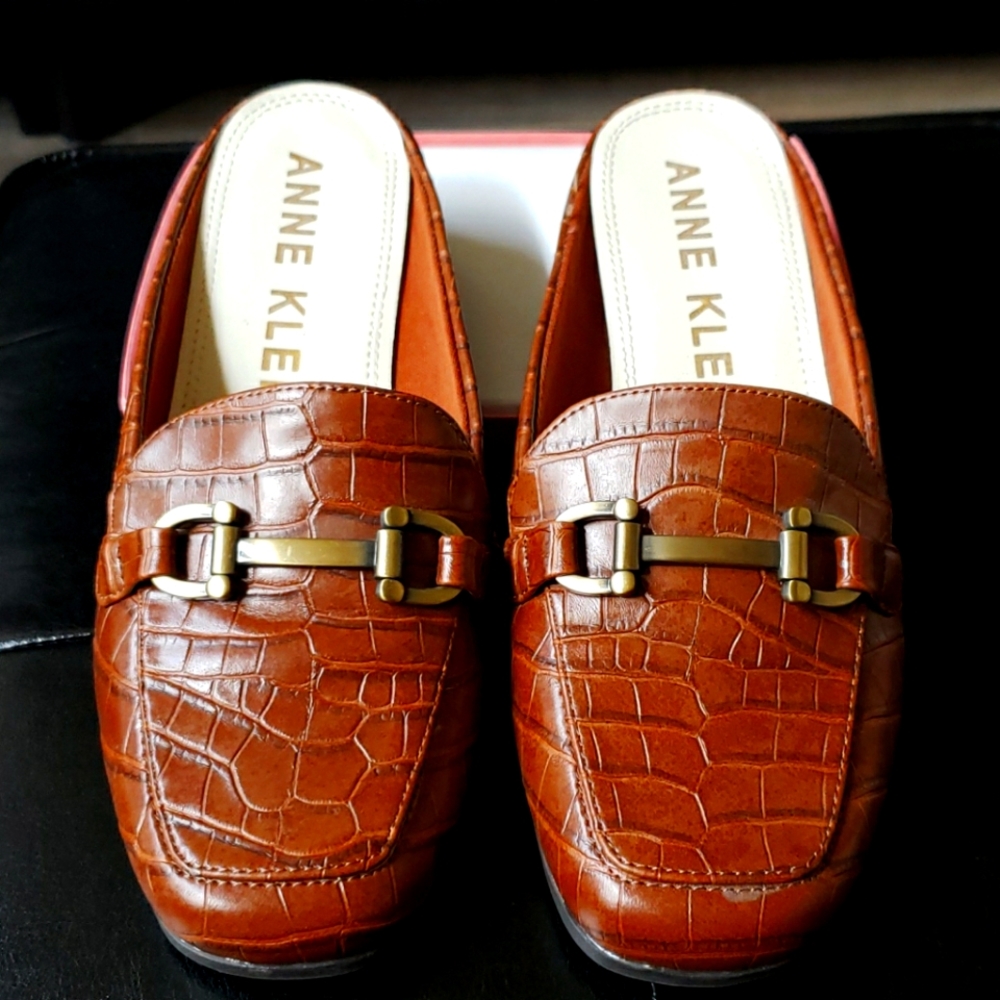 Anne Klein, brown, iflex mules, size 7